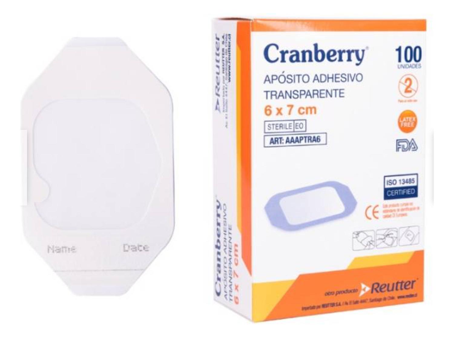 PACK 100 APÓSITO CRANBERRY APOSITO ADHESIVO TRANSPARENTE 6X7 CAJA - 3