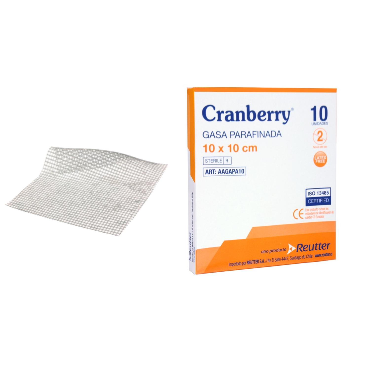 PACK 10 GASA CRANBERRY PARAFINADA 10 X 10 CAJA ELECTROMEDICINA - 1