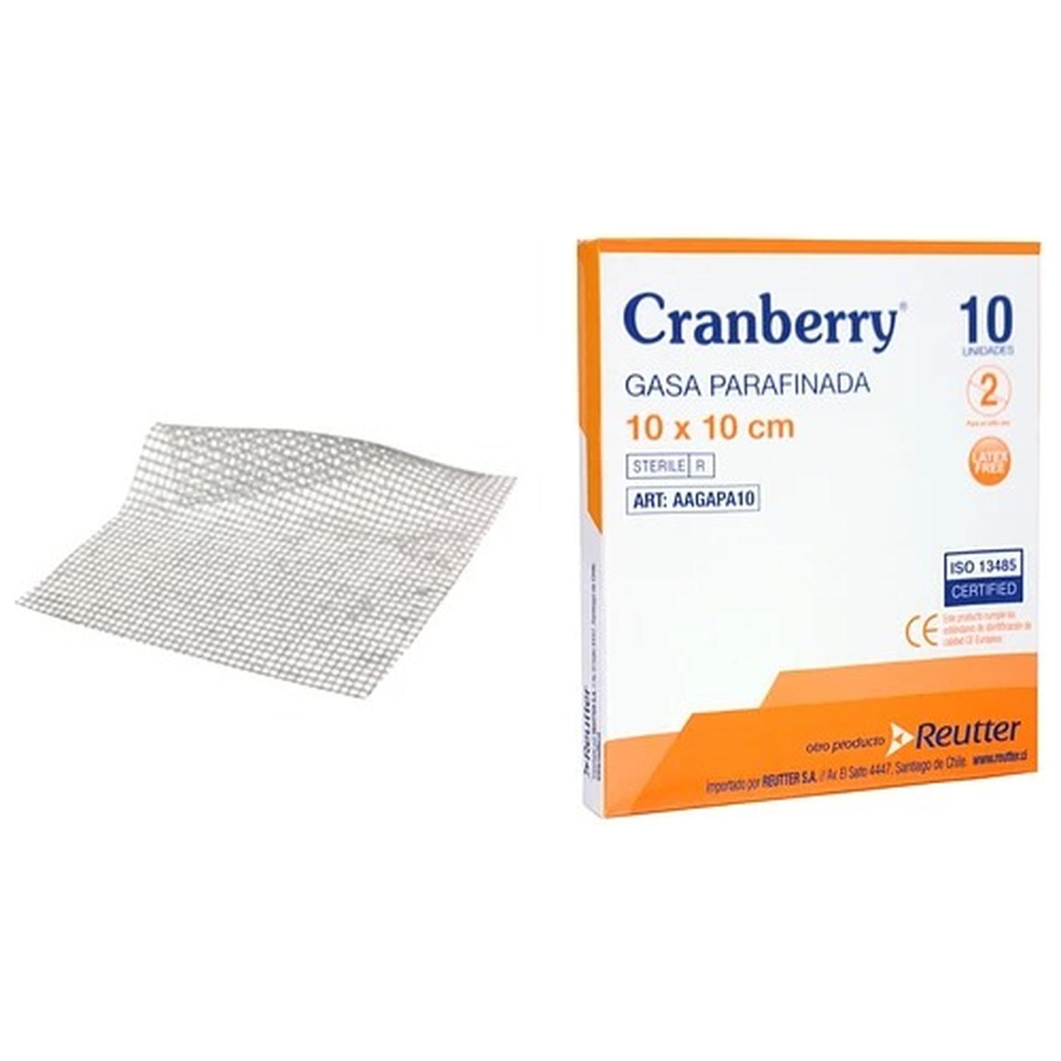 PACK 10 GASA CRANBERRY PARAFINADA 10 X 10 CAJA ELECTROMEDICINA - 2