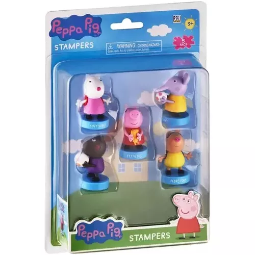 SET 5 FIGURITAS PEPPA PIG - CON TIMBRES - SELLOS - STAMPERS - 1