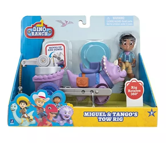 SET FIGURAS DINO RANCH MIGUEL Y TANGO'S CAMIÓN REMOLQUE - 1