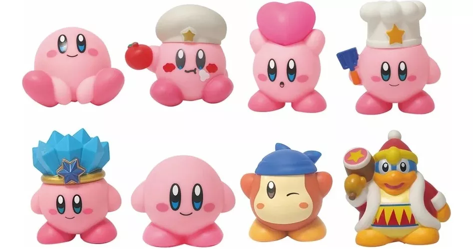 SET 8 FIGURAS DE KIRBY VIDEO JUEGO NUEVAS - 1