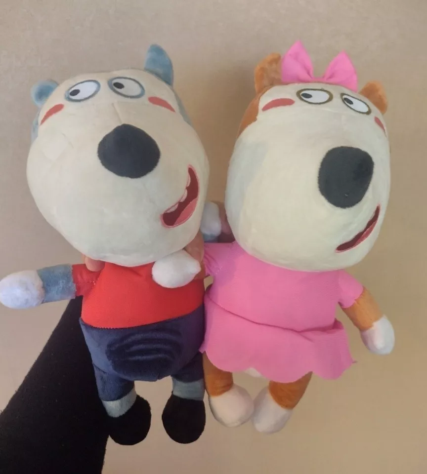SET PELUCHE WOLFOO Y SU HERMANA LUCY 28-30 CM NUEVOS - 2