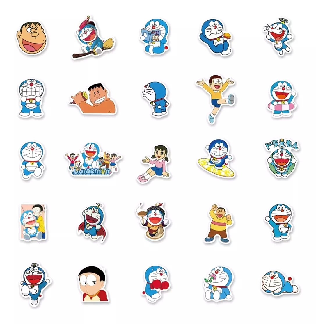SET DE STICKERS PEGATINAS DE DORAEMON 50UNI GATO CÓSMICO - 4