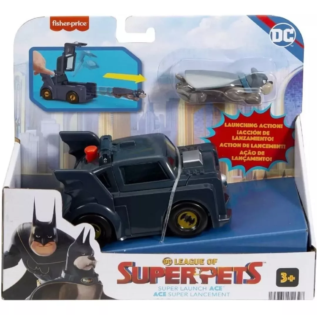 VEHÍCULO FISHER PRICE LIGA SÚPER MASCOTAS DC COMIC JUGUETE ACE - 1