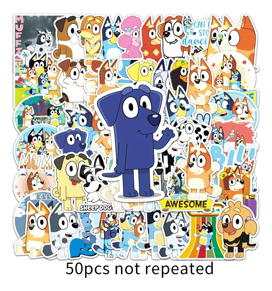 SET DE STICKERS PEGATINAS DE BLUEY 50 UN. 4-7 CM NUEVOS - 4