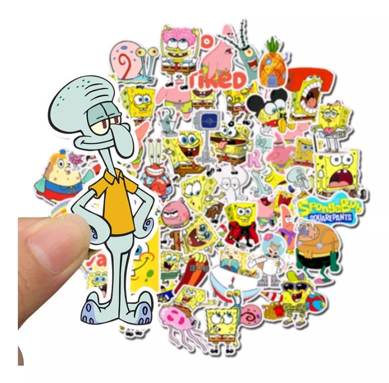 SET STICKERS PEGATINAS 50 UNI. BOB ESPONJA 4-6 CM NUEVOS - 2