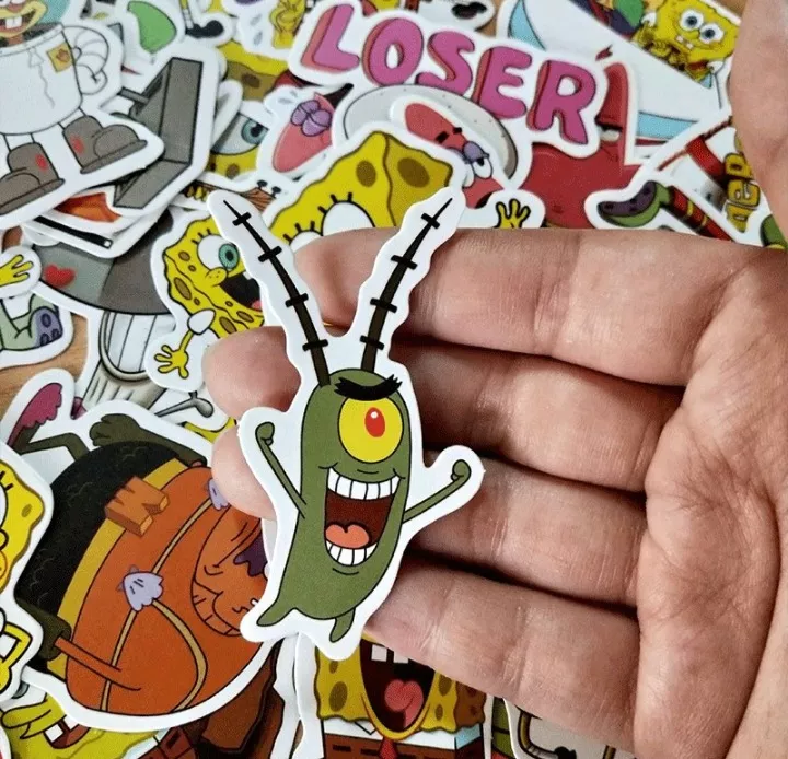 SET STICKERS PEGATINAS 50 UNI. BOB ESPONJA 4-6 CM NUEVOS - 3