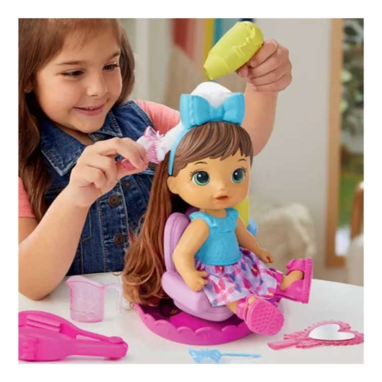 MUÑECA BABY ALIVE NEGRO PELUQUERÍA SUDSY DIVERSIÓN BURBUJAS HASBRO - 5