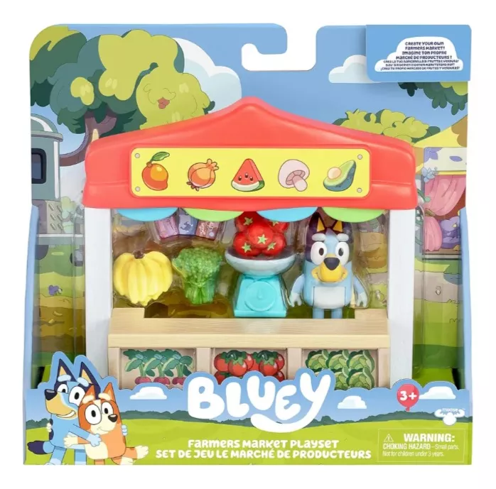 PLAYSET MOOSE TOYS MULTICOLOR BLUEY FAMERS MARKET MINI JUGUETE NIÑOS - 1