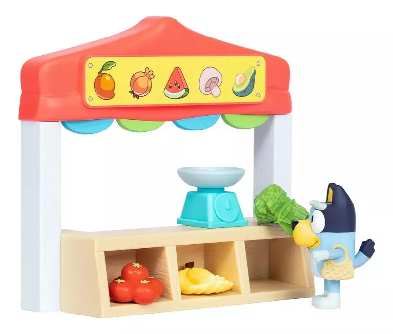 PLAYSET MOOSE TOYS MULTICOLOR BLUEY FAMERS MARKET MINI JUGUETE NIÑOS - 3