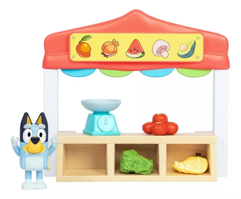 PLAYSET MOOSE TOYS MULTICOLOR BLUEY FAMERS MARKET MINI JUGUETE NIÑOS - 4