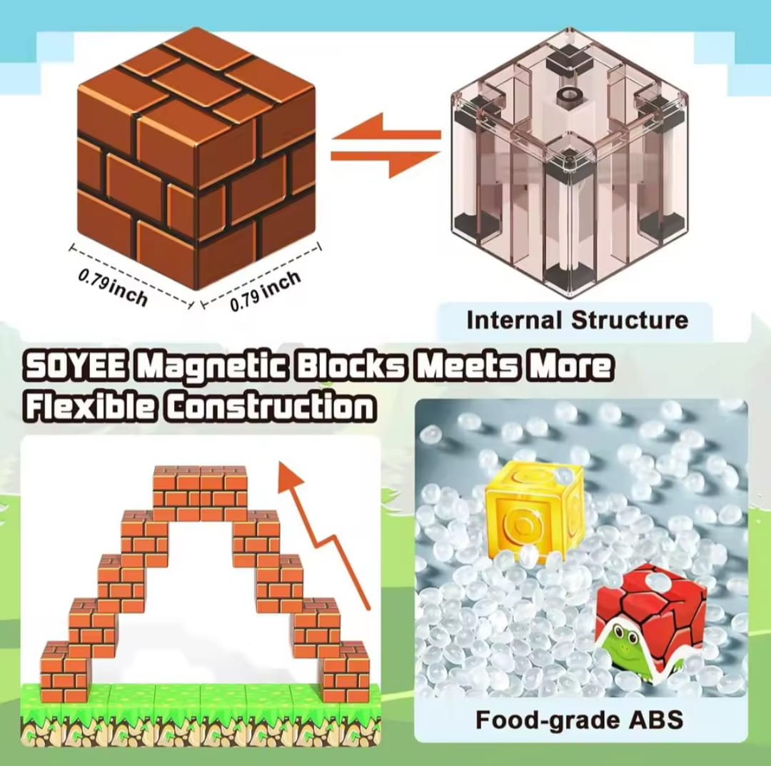BLOQUES MAGNÉTICOS MINECRAFT CUBOS DE CONSTRUCCIÓN80 PIEZAS - 4