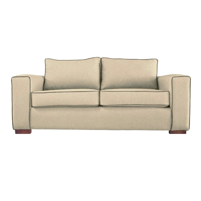 SOFA GABRO CHENILLE TIPO LINO BEIGE 3 CUERPOS - 1