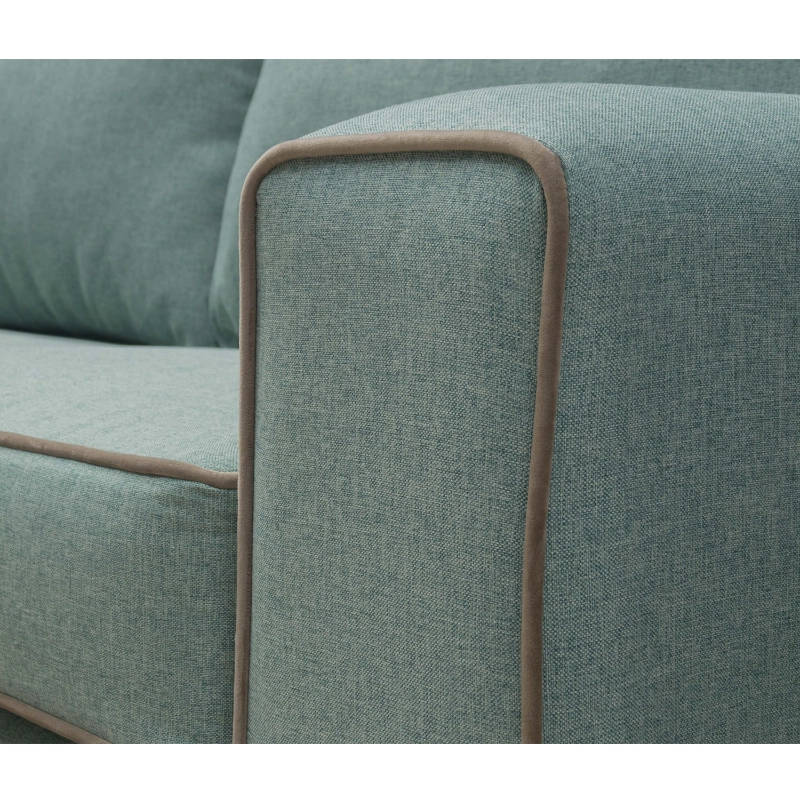 SOFA GABRO CHENILLE TIPO LINO VERDE 3 CUERPOS - 3