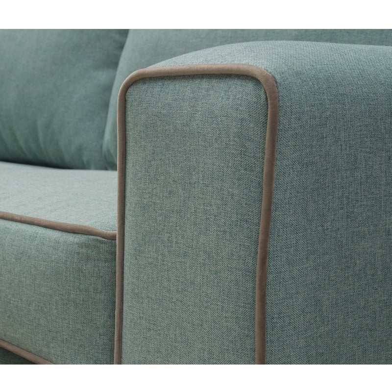 SOFA GABRO CHENILLE TIPO LINO VERDE 3 CUERPOS - 3