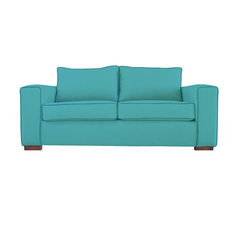 SOFA GABRO CHENILLE TIPO LINO TURQUESA 3 CUERPOS - 1