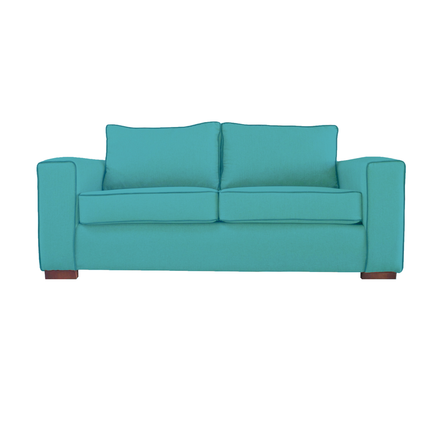 SOFA GABRO CHENILLE TIPO LINO TURQUESA 3 CUERPOS - 1