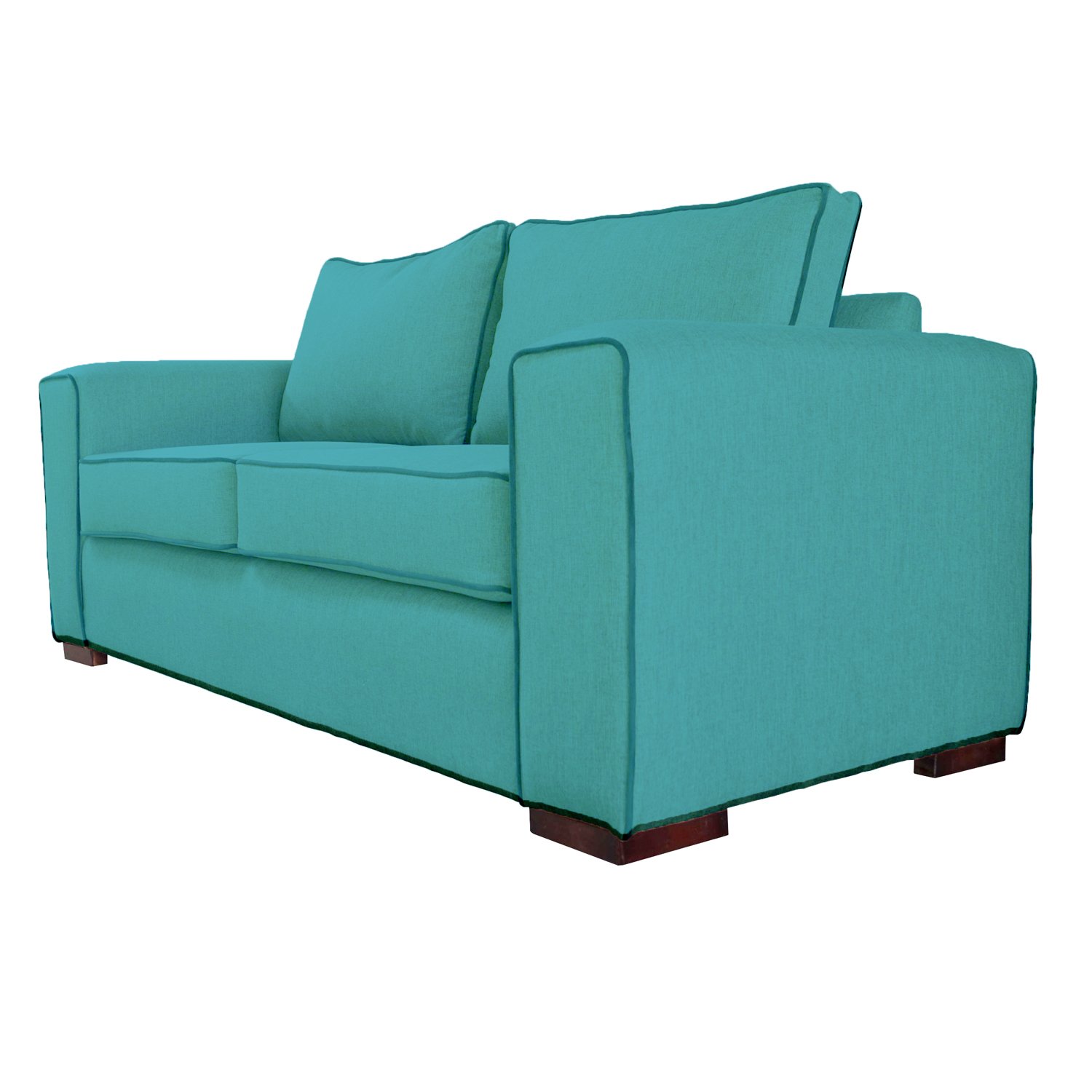 SOFA GABRO CHENILLE TIPO LINO TURQUESA 3 CUERPOS - 2