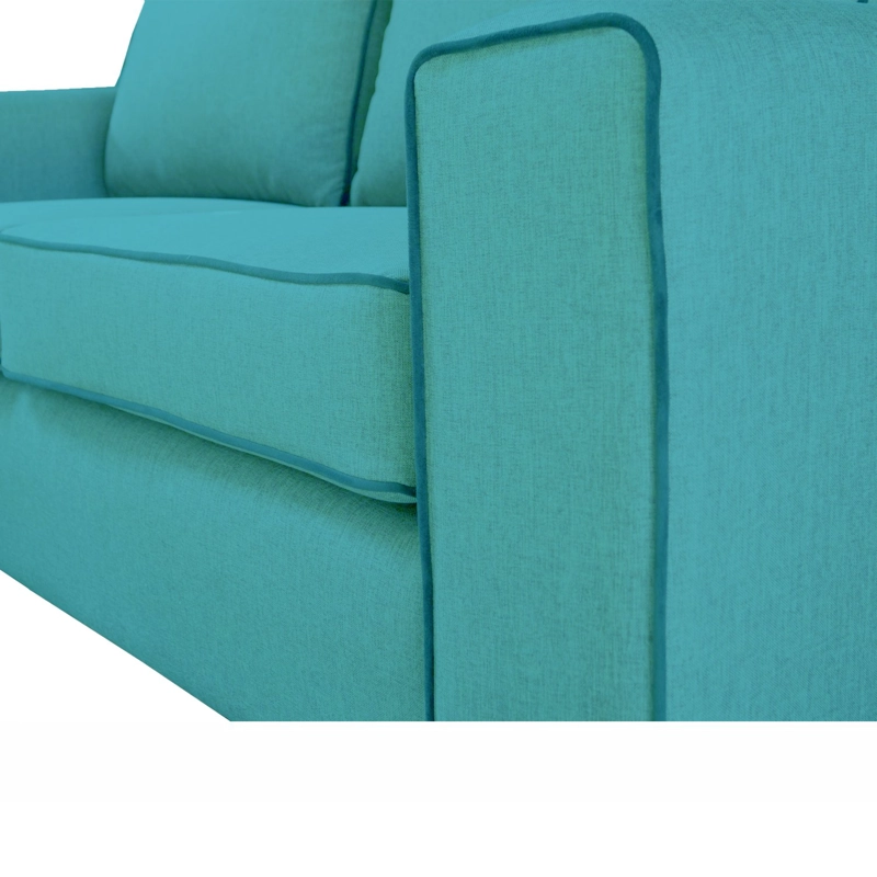 SOFA GABRO CHENILLE TIPO LINO TURQUESA 3 CUERPOS - 3