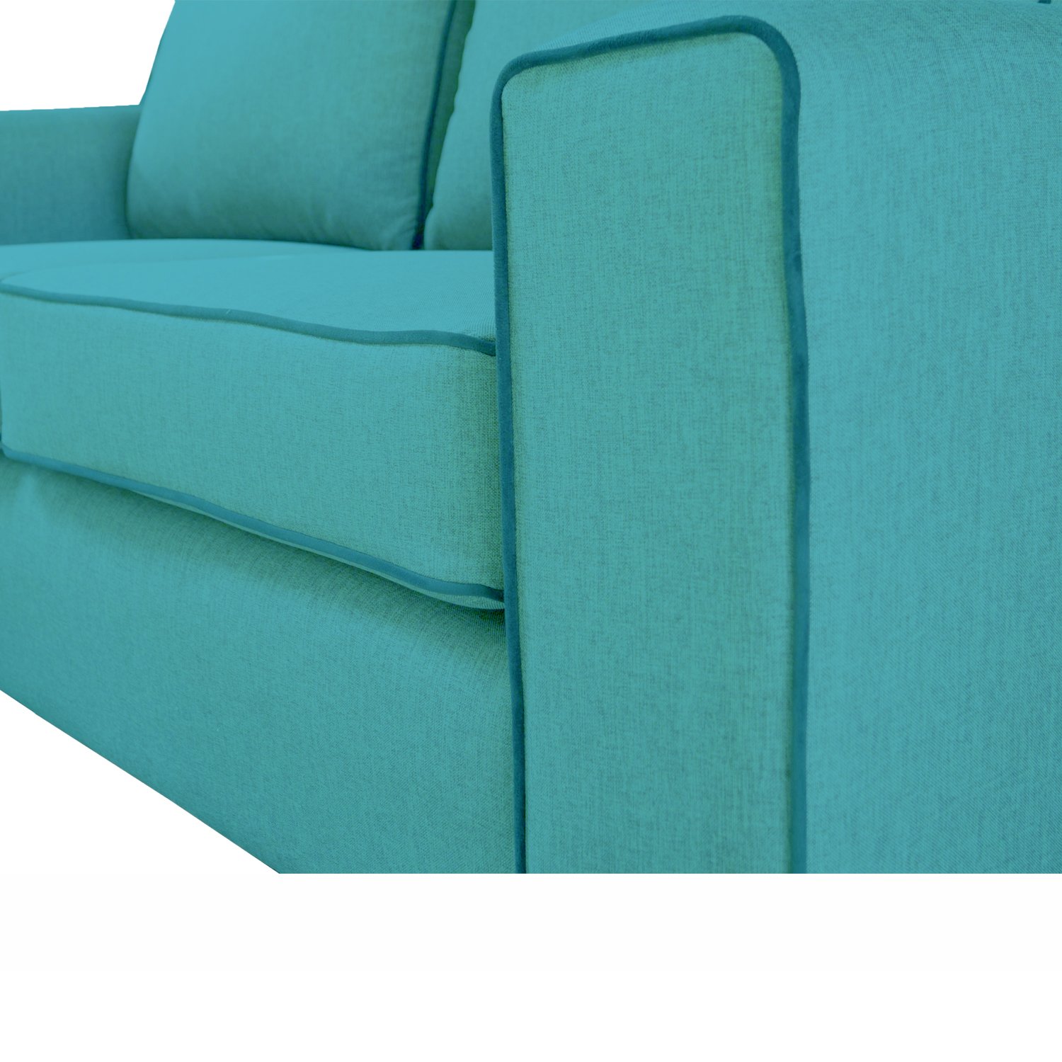 SOFA GABRO CHENILLE TIPO LINO TURQUESA 3 CUERPOS - 3