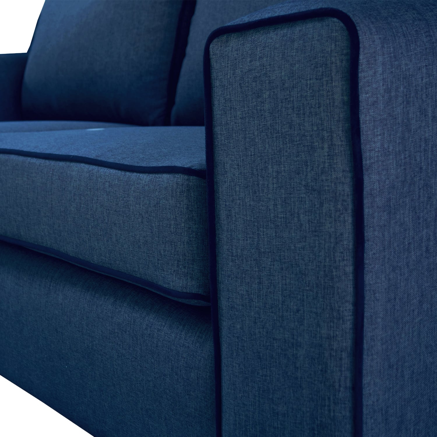 SOFA GABRO CHENILLE TIPO LINO AZUL 3 CUERPOS - 3