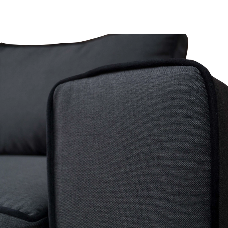 SOFA GABRO CHENILLE TIPO LINO GRAFITO 3 CUERPOS - 3