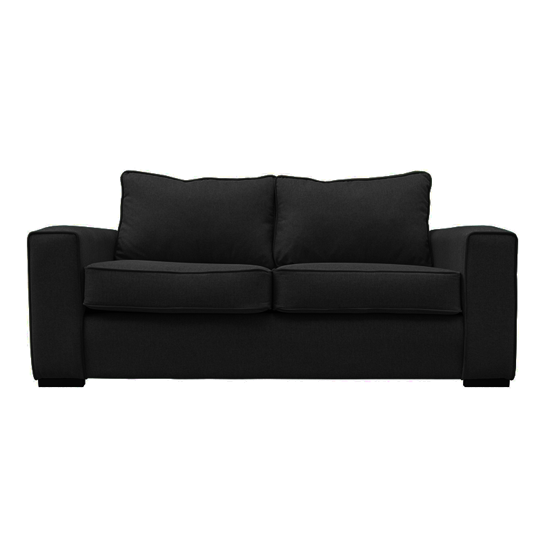 SOFA GABRO CHENILLE TIPO LINO NEGRO 3 CUERPOS - 1