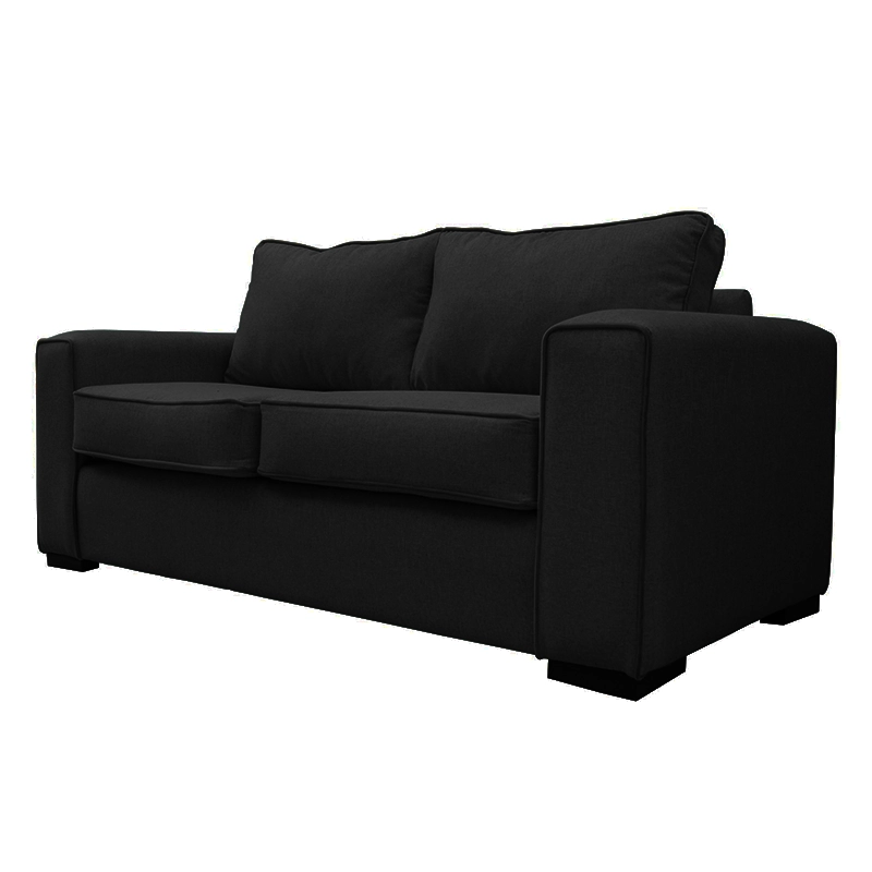 SOFA GABRO CHENILLE TIPO LINO NEGRO 3 CUERPOS - 2