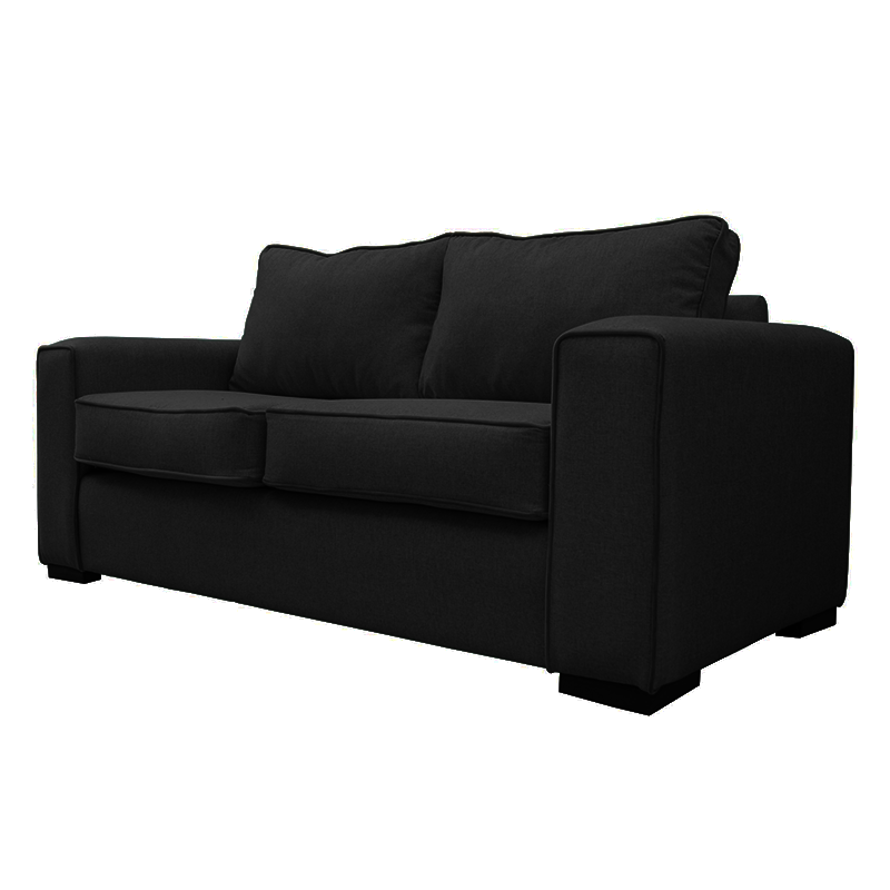 SOFA GABRO CHENILLE TIPO LINO NEGRO 3 CUERPOS - 2