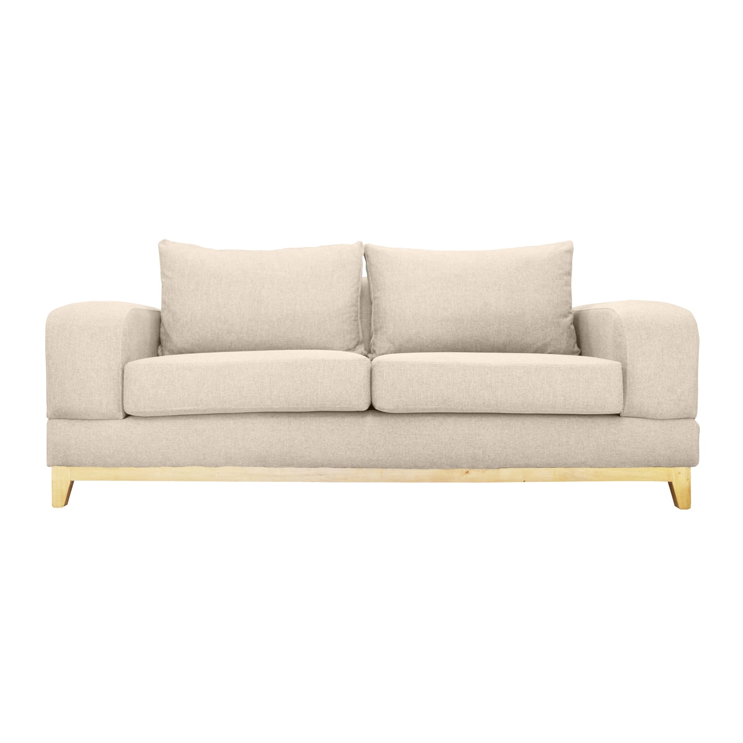SOFA BASALTO CHENILLE TIPO LINO BEIGE 3 CUERPOS - 1