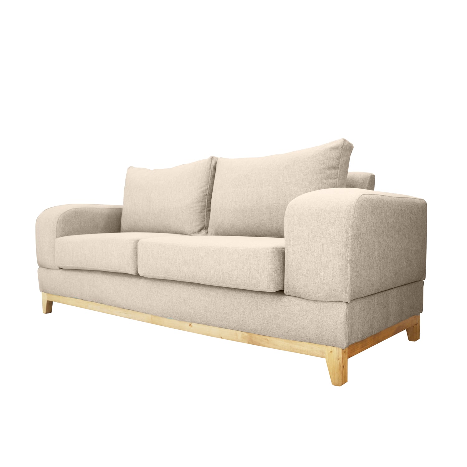 SOFA BASALTO CHENILLE TIPO LINO BEIGE 3 CUERPOS - 2