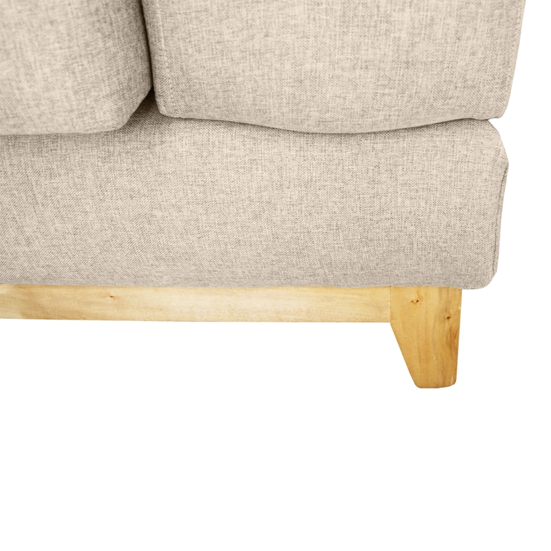 SOFA BASALTO CHENILLE TIPO LINO BEIGE 3 CUERPOS - 3