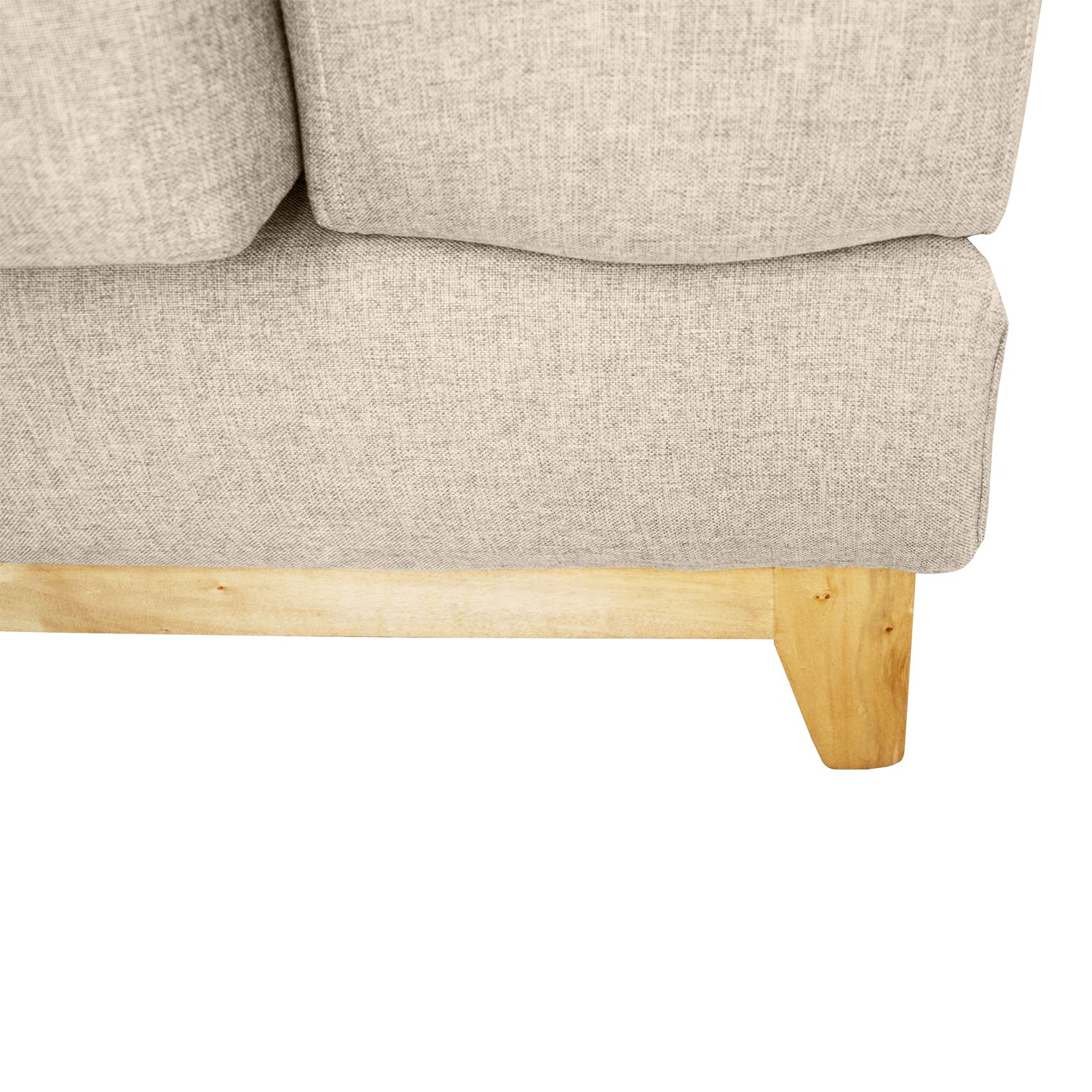 SOFA BASALTO CHENILLE TIPO LINO BEIGE 3 CUERPOS - 3