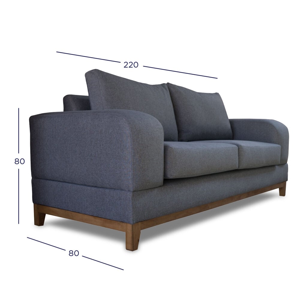 SOFA BASALTO CHENILLE TIPO LINO BEIGE 3 CUERPOS - 4