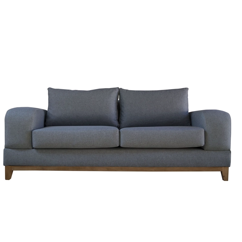 SOFA BASALTO CHENILLE TIPO LINO GRIS 3 CUERPOS - 1