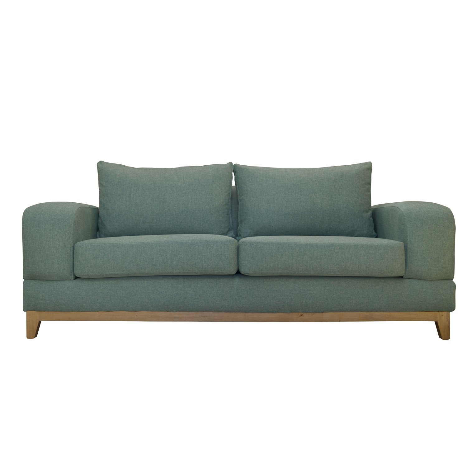 SOFA BASALTO CHENILLE TIPO LINO VERDE 3 CUERPOS - 1