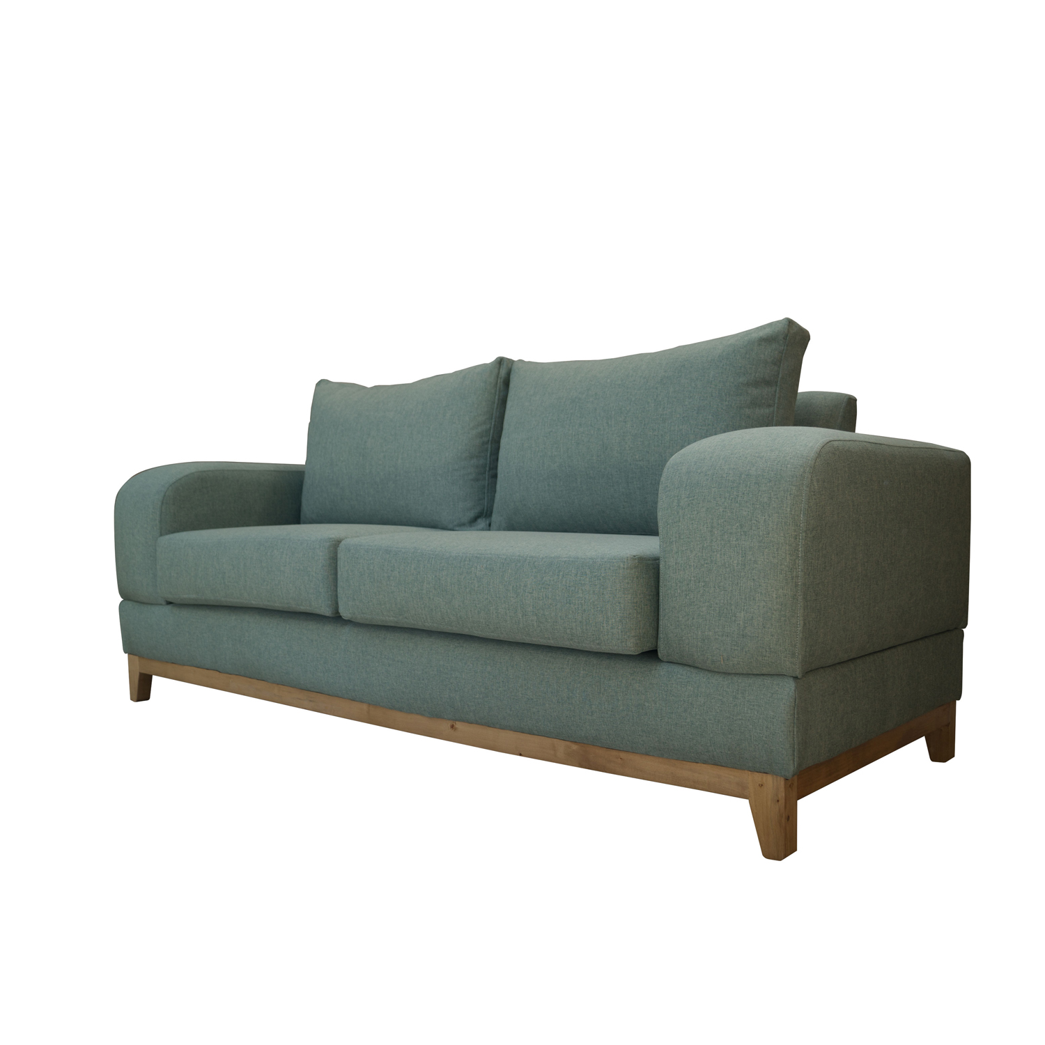 SOFA BASALTO CHENILLE TIPO LINO VERDE 3 CUERPOS - 2
