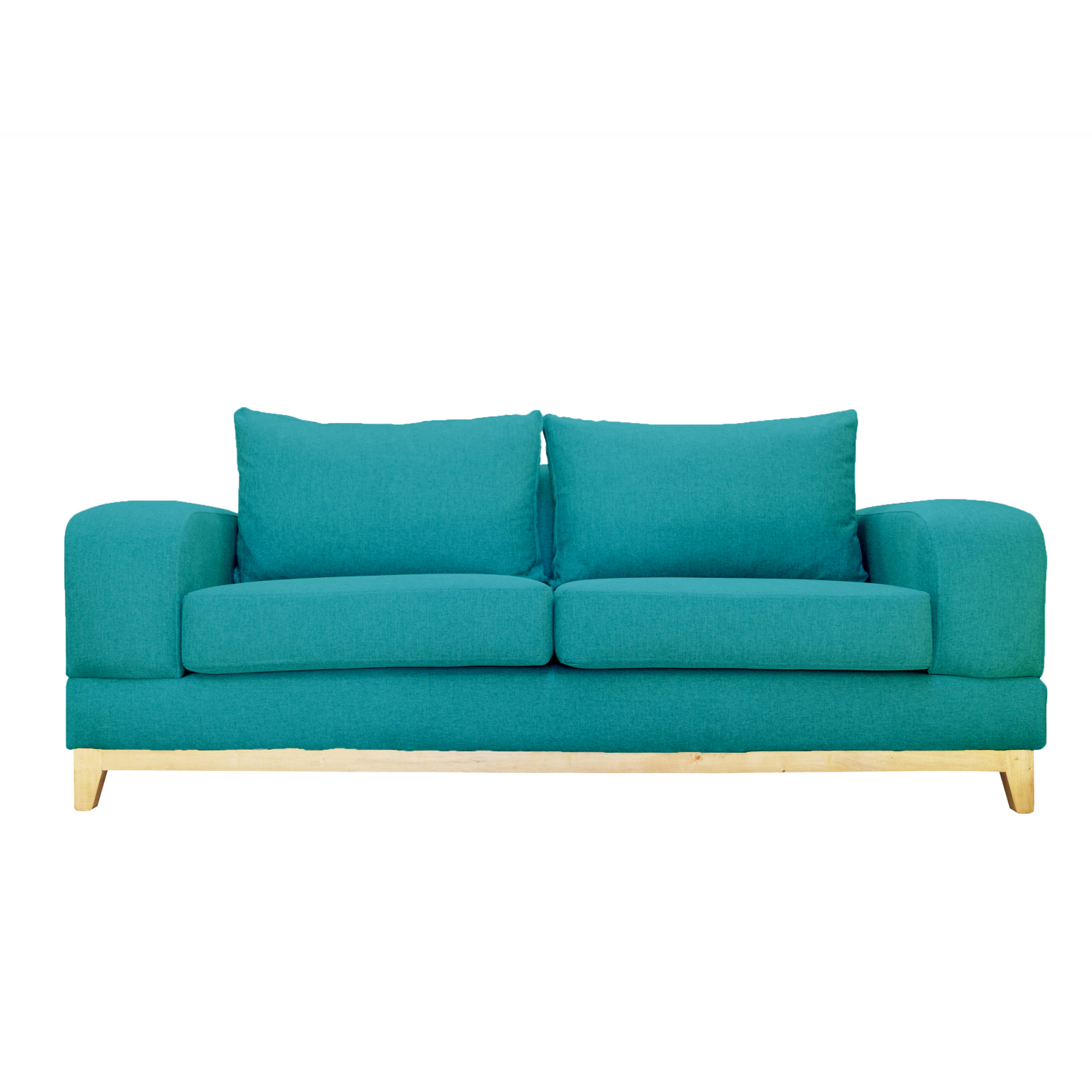 SOFA BASALTO CHENILLE TIPO LINO TURQUESA 3 CUERPOS - 1