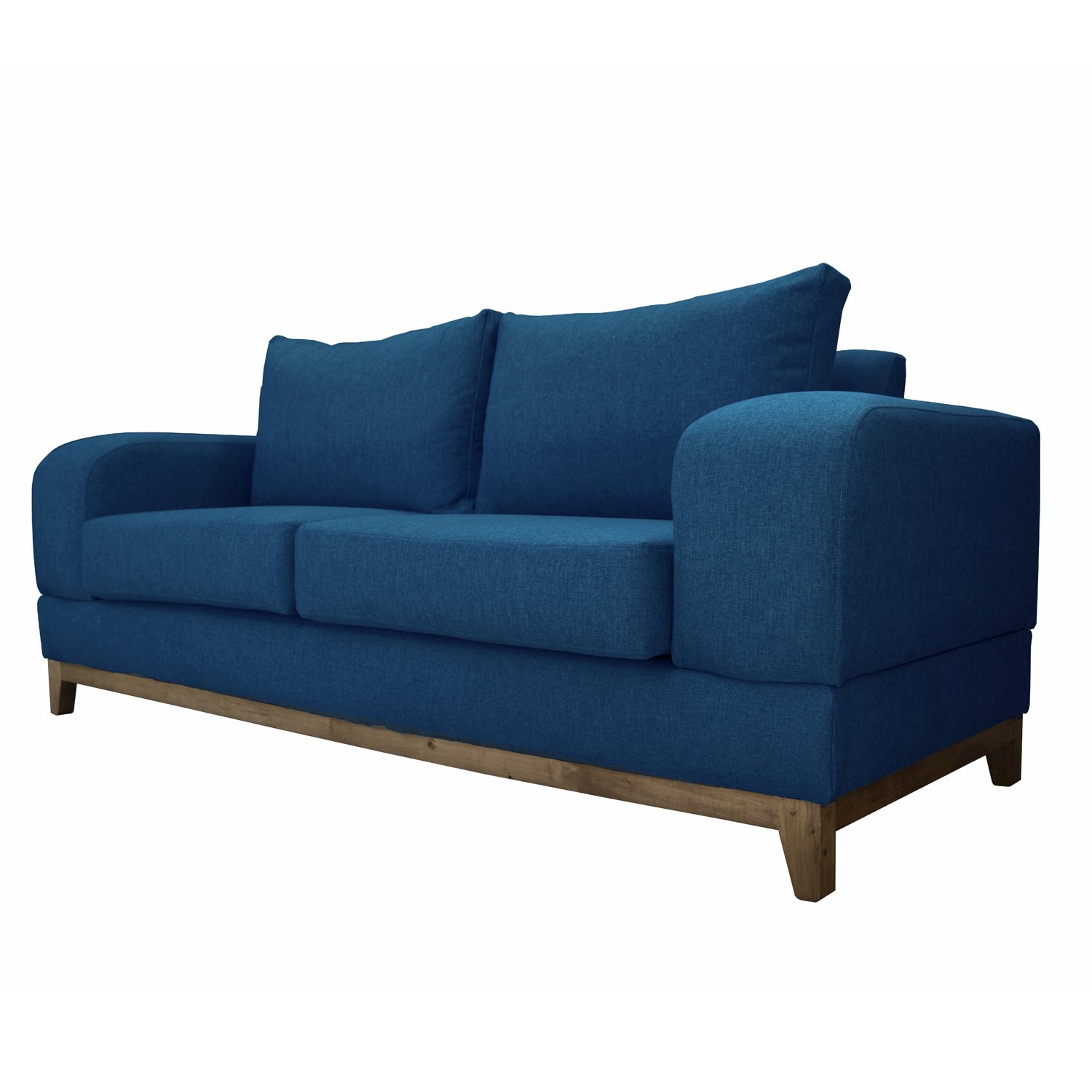 SOFA BASALTO CHENILLE TIPO LINO AZUL 3 CUERPOS - 2