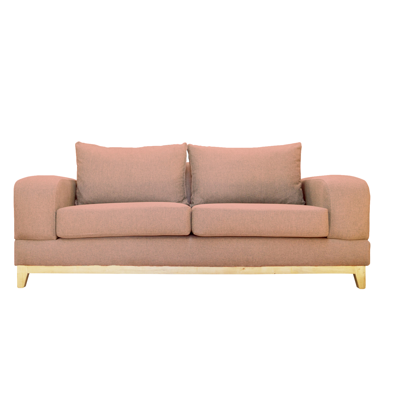SOFA BASALTO CHENILLE TIPO LINO PALO ROSA 3 CUERPOS - 1