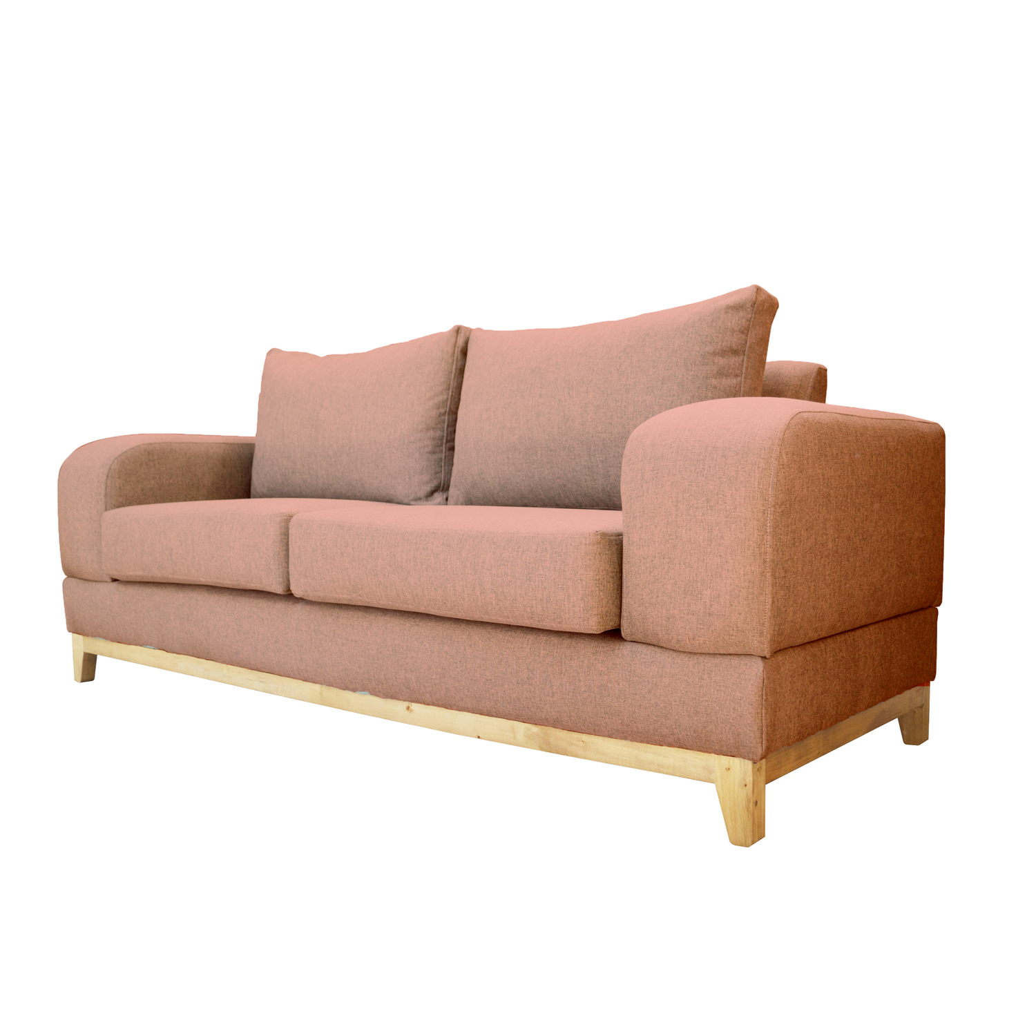 SOFA BASALTO CHENILLE TIPO LINO PALO ROSA 3 CUERPOS - 2