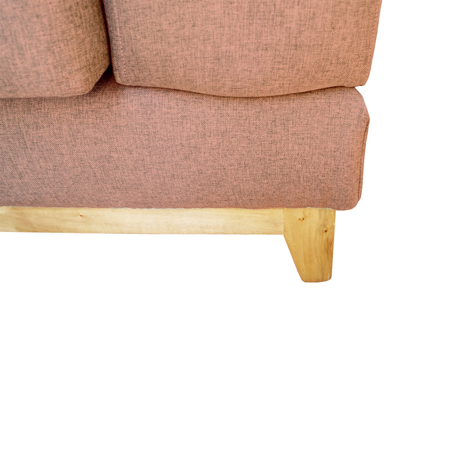 SOFA BASALTO CHENILLE TIPO LINO PALO ROSA 3 CUERPOS - 3