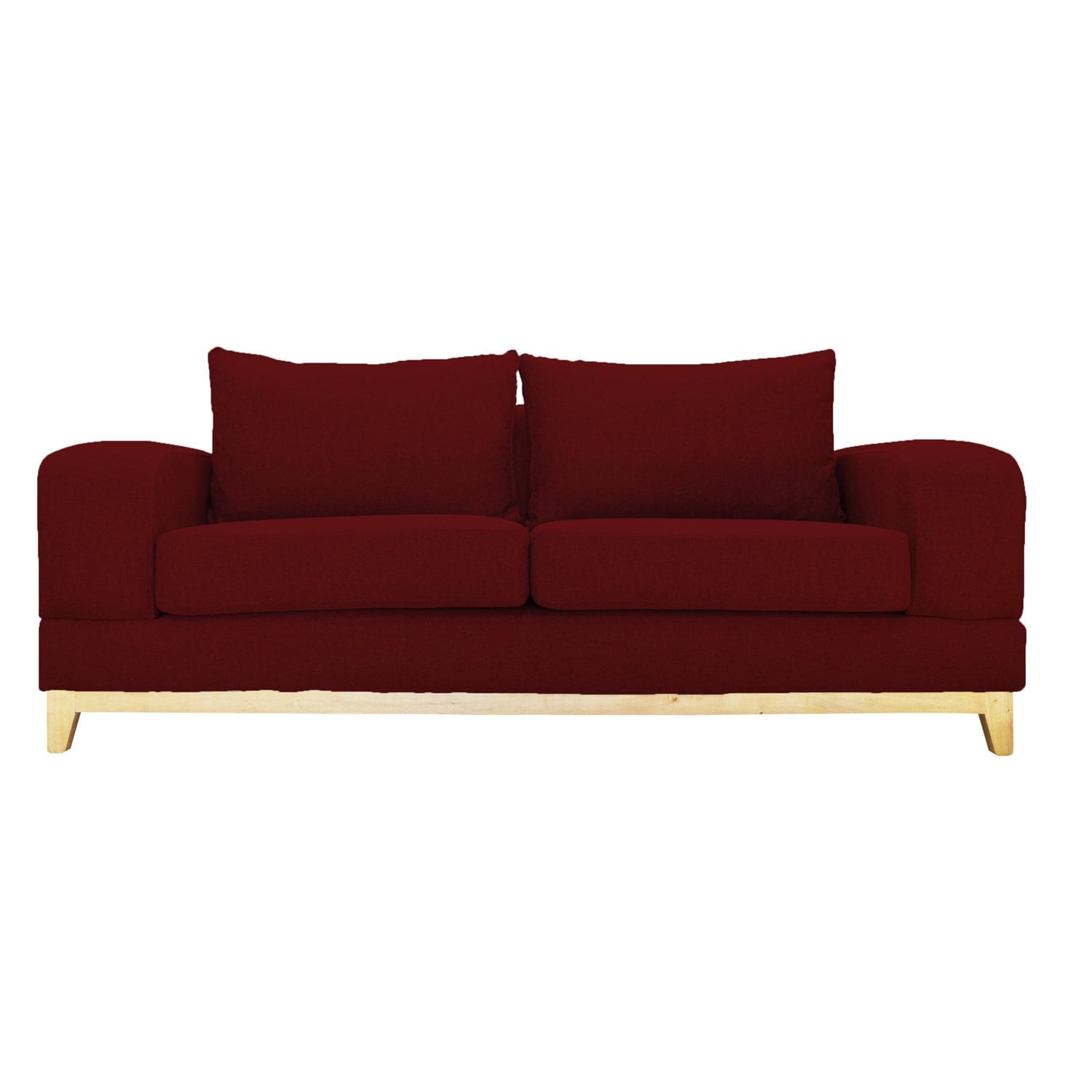 SOFA BASALTO CHENILLE TIPO LINO ROJO 3 CUERPOS - 1