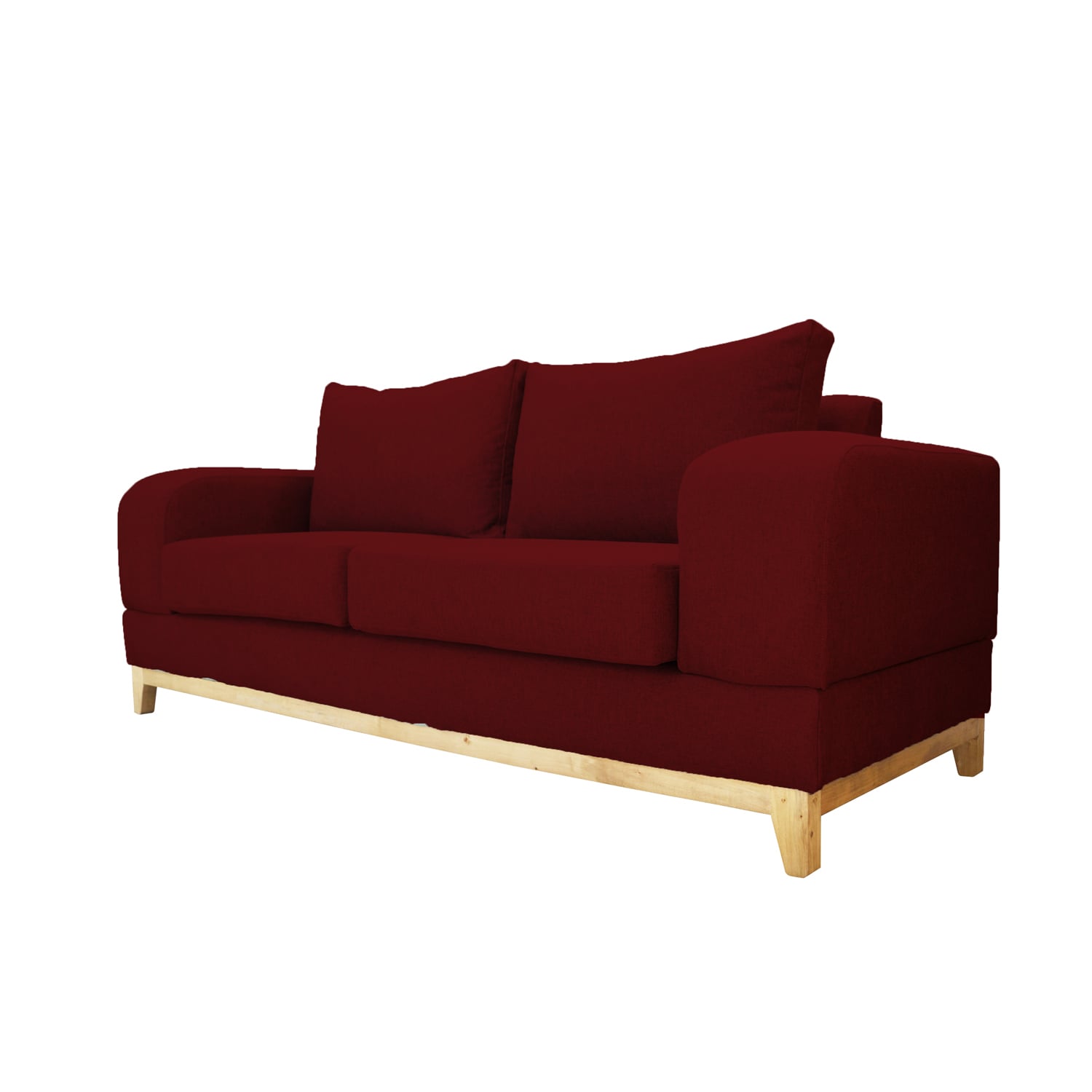SOFA BASALTO CHENILLE TIPO LINO ROJO 3 CUERPOS - 2