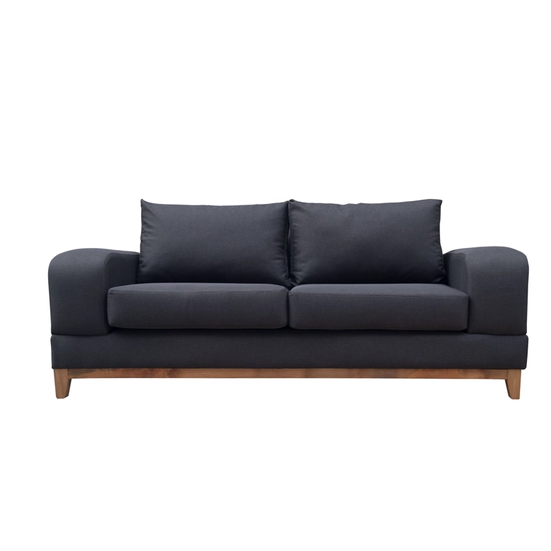 SOFA BASALTO CHENILLE TIPO LINO GRAFITO 3 CUERPOS - 1
