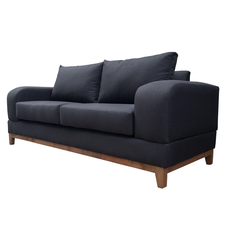 SOFA BASALTO CHENILLE TIPO LINO GRAFITO 3 CUERPOS - 2