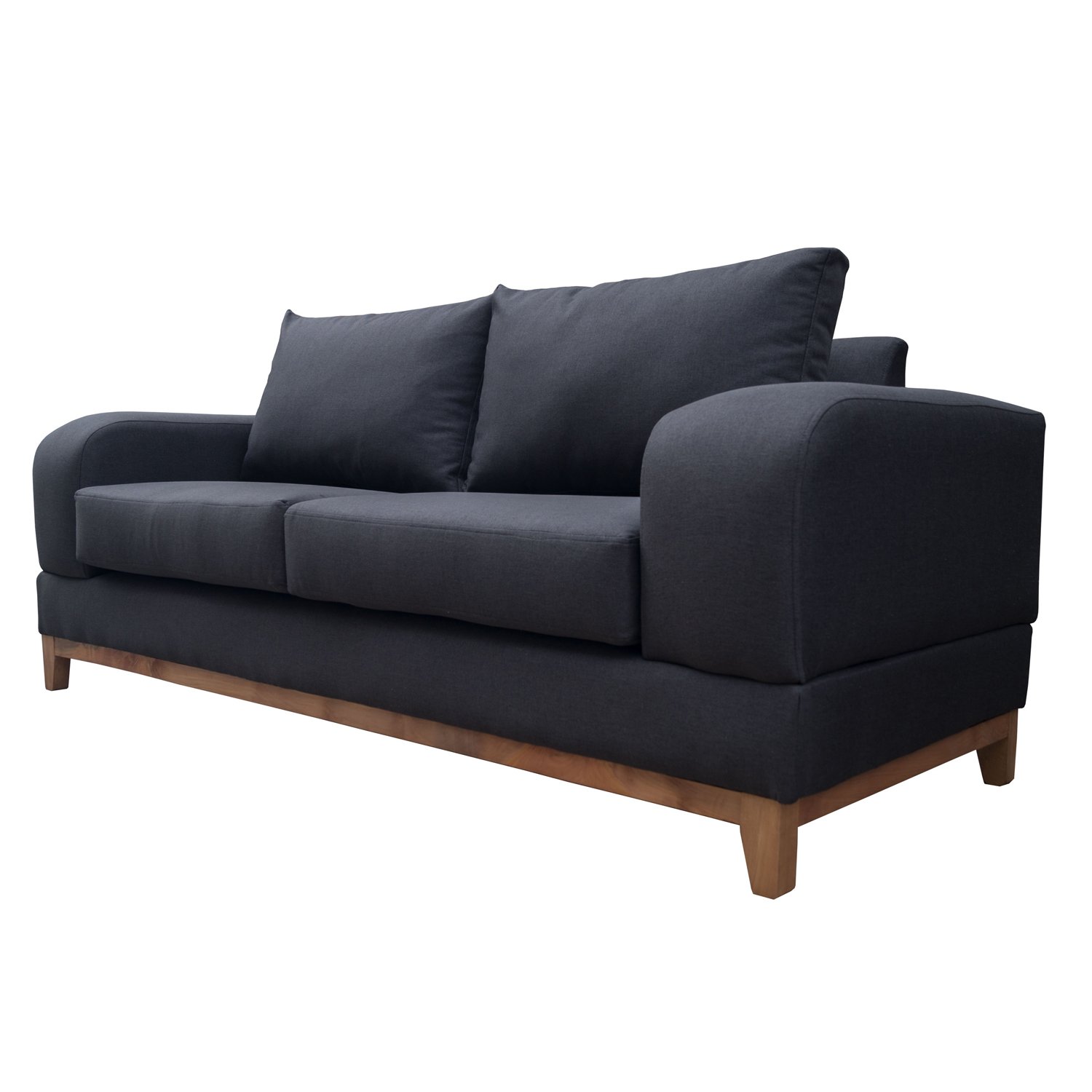 SOFA BASALTO CHENILLE TIPO LINO GRAFITO 3 CUERPOS - 2