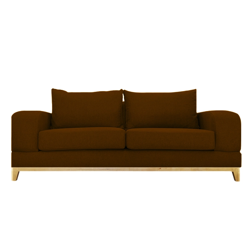 SOFA BASALTO CHENILLE TIPO LINO CAFÉ 3 CUERPOS - 1