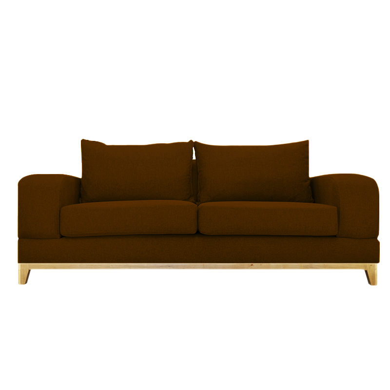 SOFA BASALTO CHENILLE TIPO LINO CAFÉ 3 CUERPOS - 1